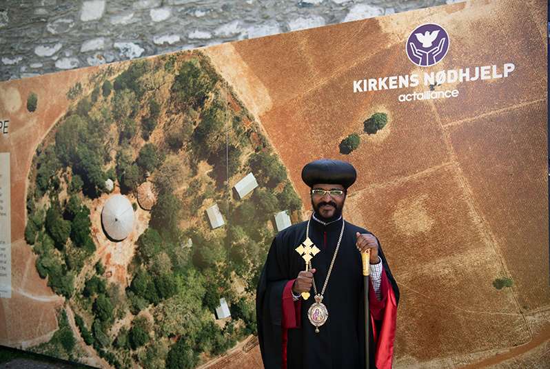 biskop Abune Aregawi fra Den Ortodoke kirken i Etiopia snakket om kirkeskogene under Olavsfest i Trondheim.