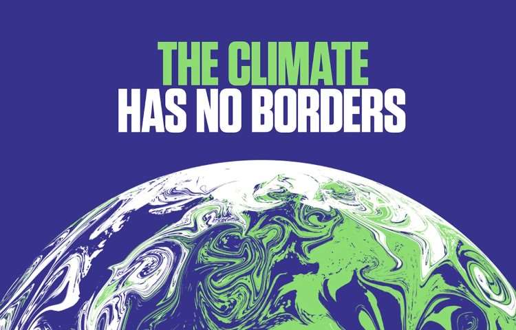 A picture of the globe and the following text: The climate has no borders
