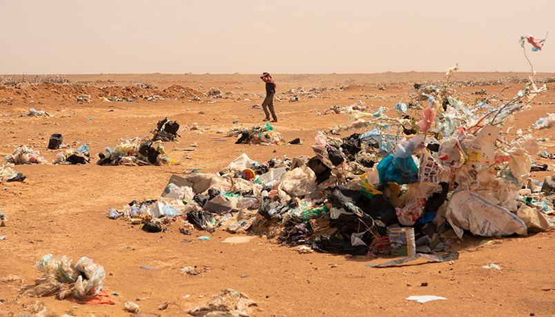 Plastsøppel i Garowe, Puntland i Somalia