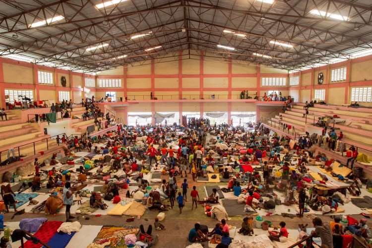 The photo shows internally displaced people at the Carrefour Sports Center in the capital Port-au-Prince in June this year. PHOTO: EPA / JEAN MARC HERVE ABELARD​.