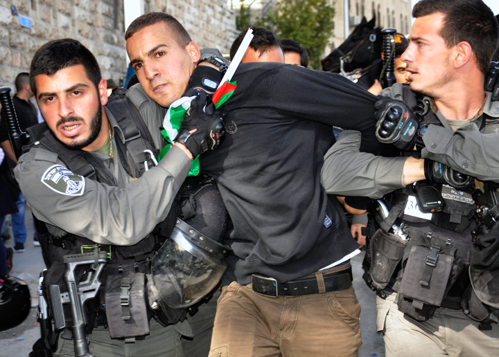 Arrestasjon utenfor gamlebyen i Jerusalem
