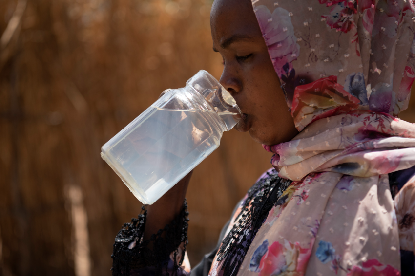 abiba Adam Adam drinks unsafe water dug out from a dried up river bed.