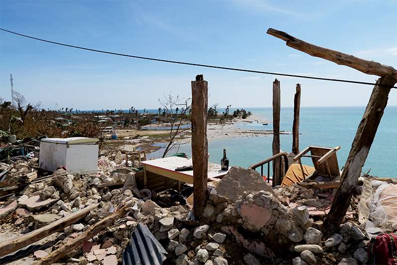 Orkanen Matthew brakte med seg store ødeleggelser, blant annet her i Port Salut i Haiti.