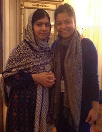 Rabia Waqar i Kirkens Nødhjelp møtte fredsprisvinner Malala Yousafzai i Oslo