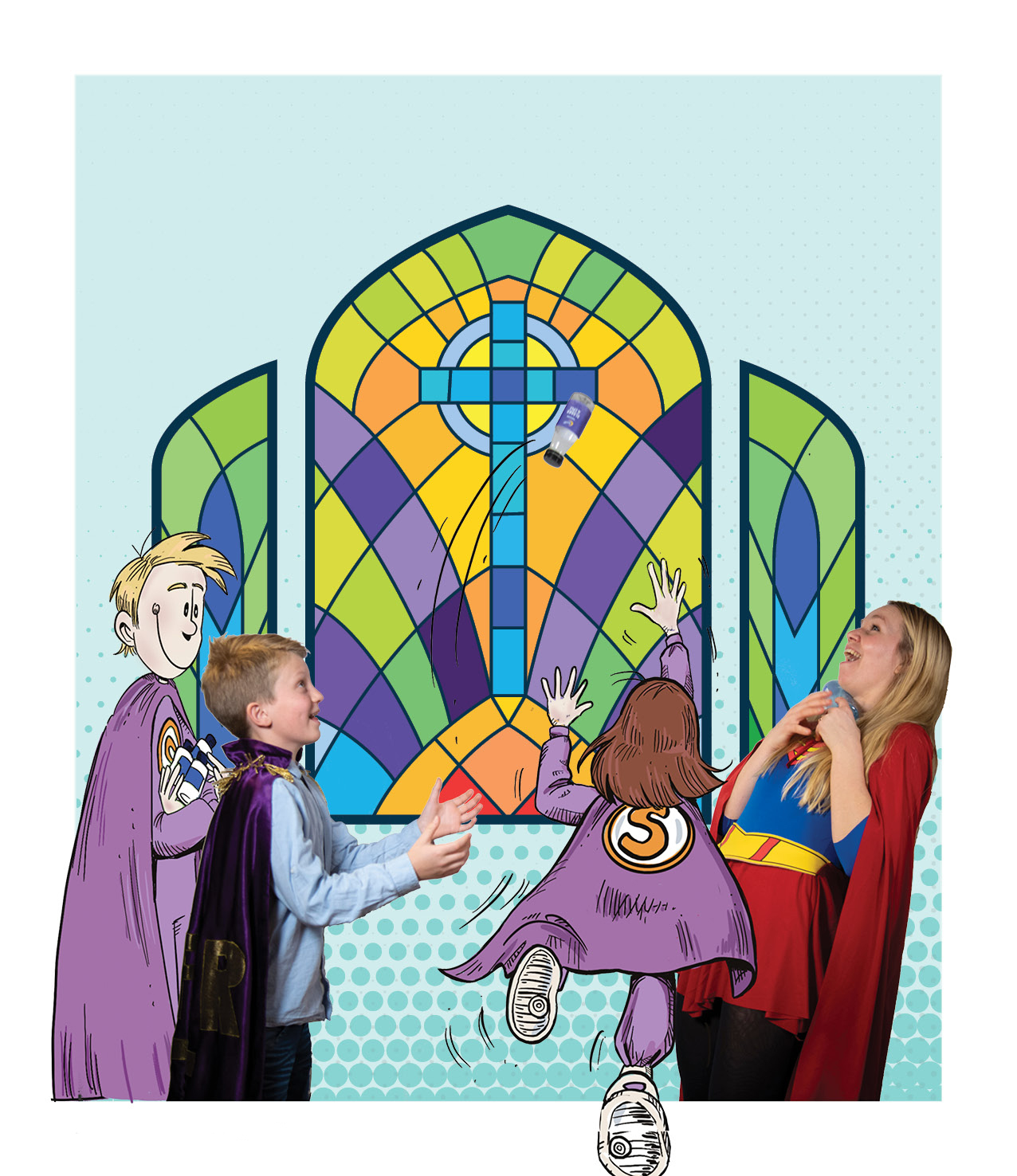 Superheltene inntar kirkerommet